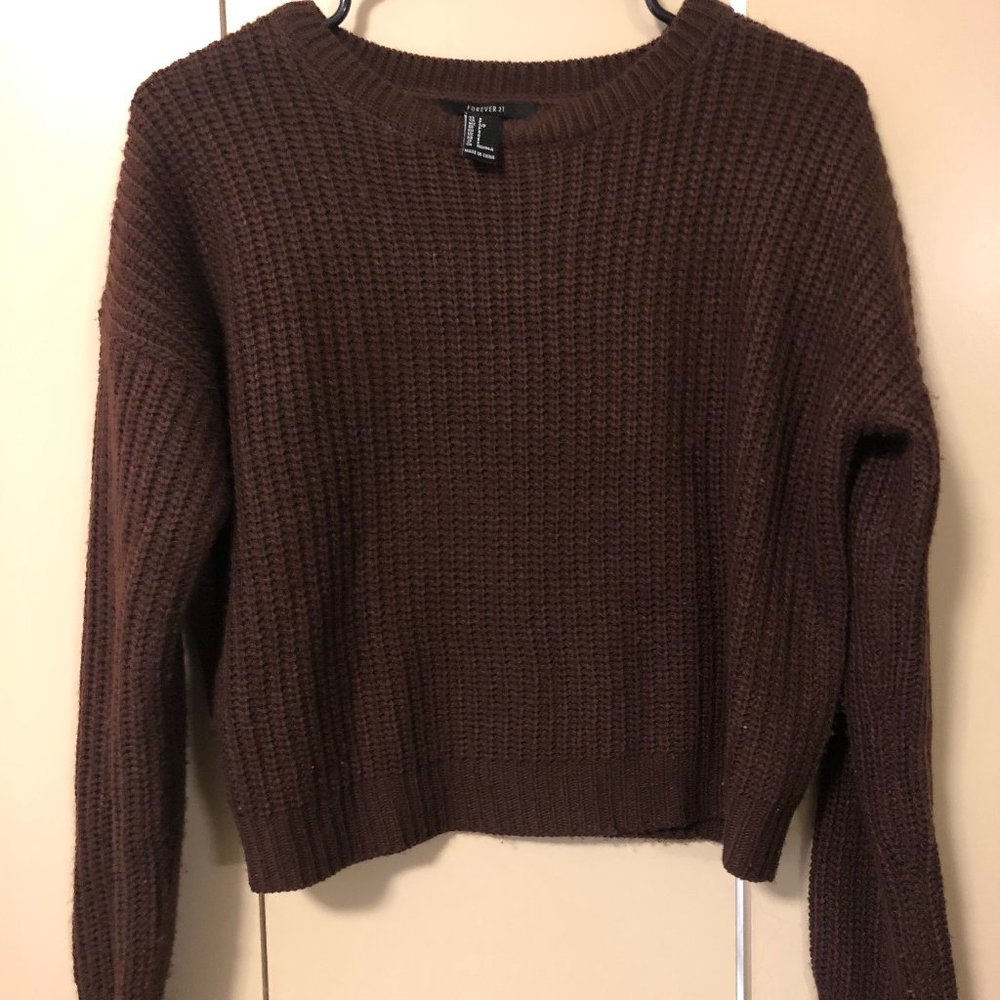 Maroon Knit Crop Sweater